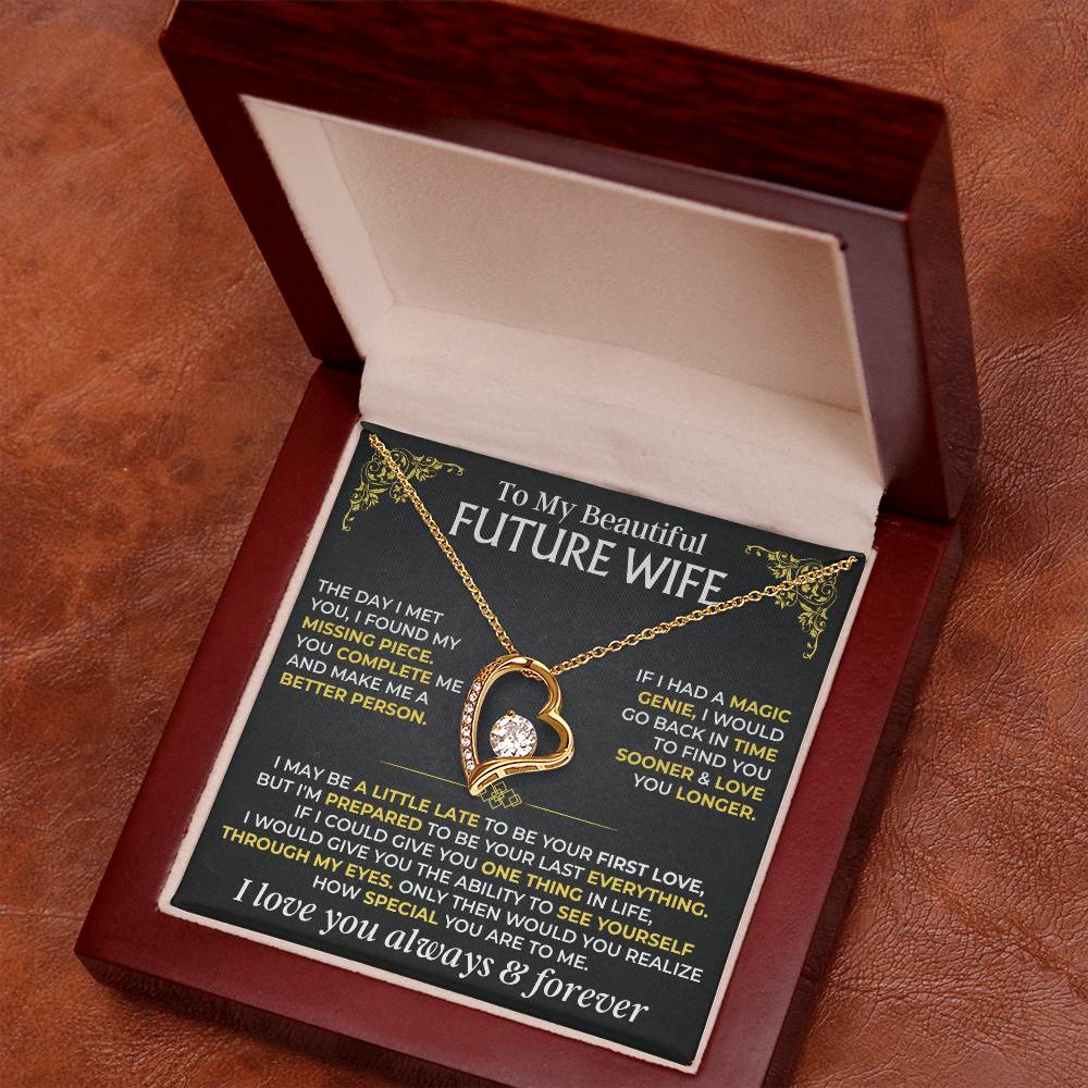 To My Beautiful Future Wife - Forever Love Gift Set - Ss516 Forever Love Necklace