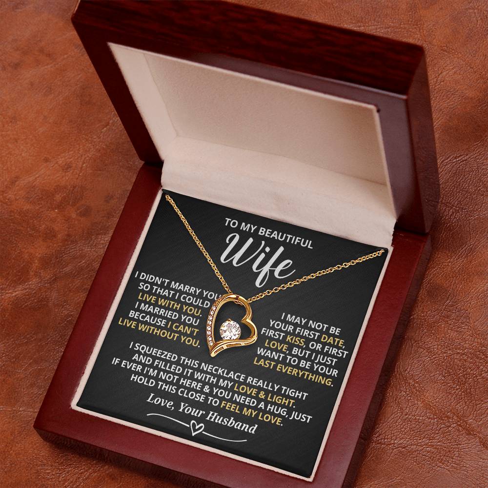 To My Beautiful Wife - I Can'T Live Without You Forever Love Necklace