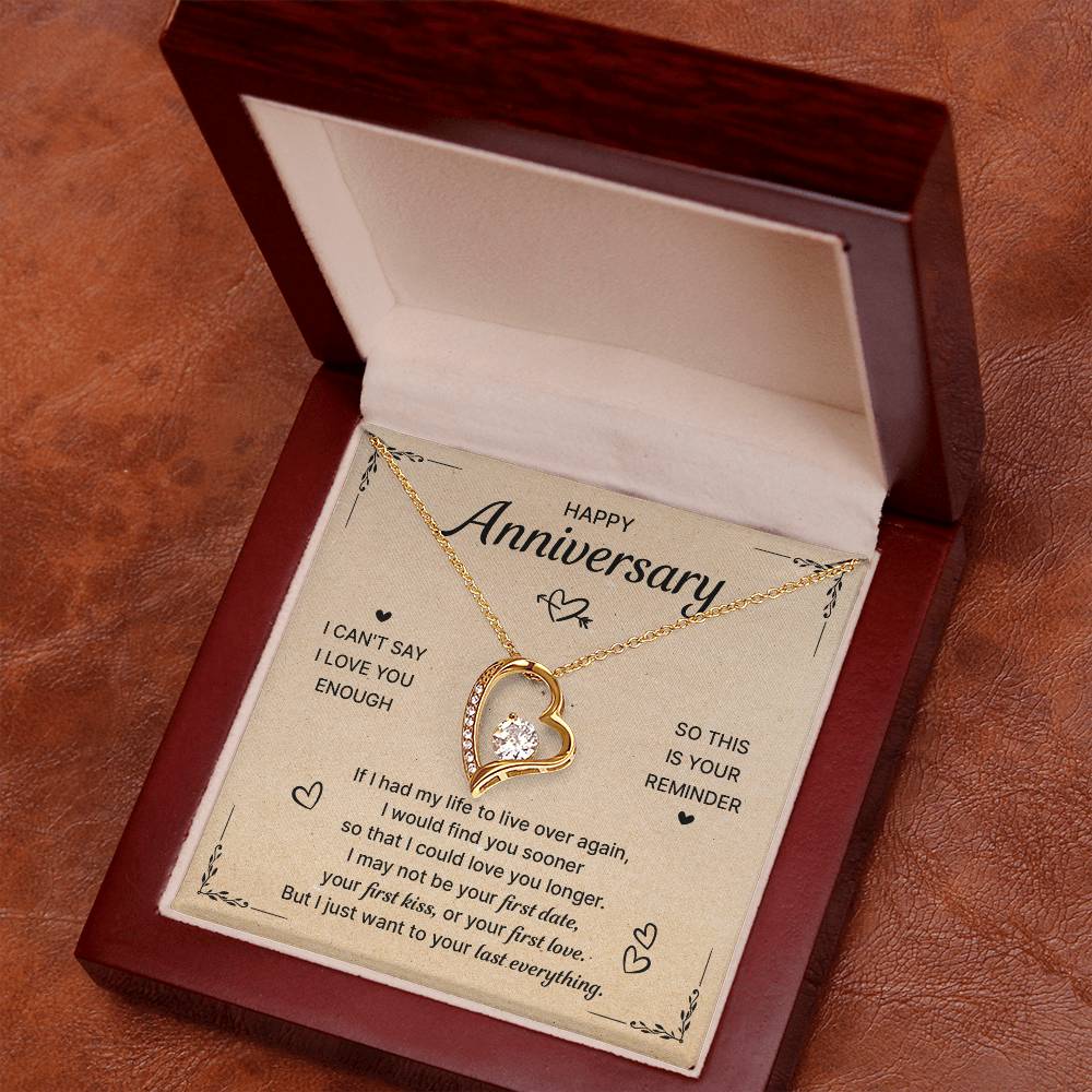 Happy Anniversary Last Everything Forever Love Necklace Forever Love Necklace