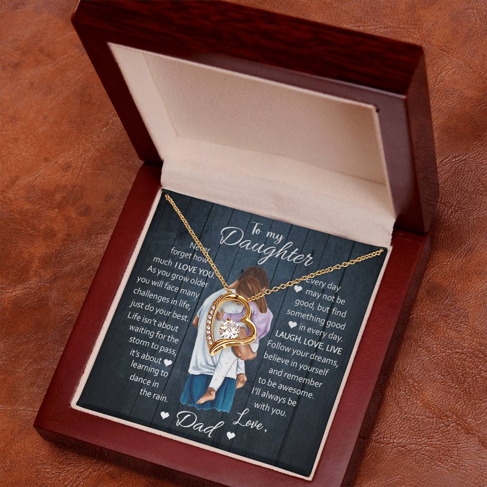 To My Daughter Laugh Love Live Forever Love Necklace Forever Love Necklace