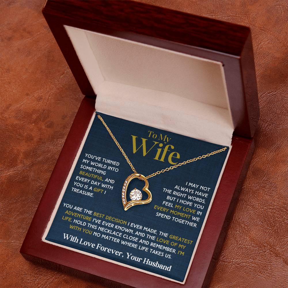 To My Wife - Forever Love Necklace & Earring Set - You Are My Treasure Forever Love Necklace