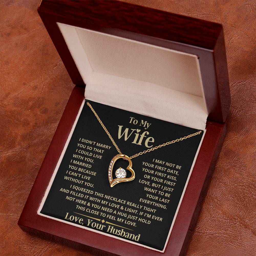 To My Wife Heart Necklace Forever Love Necklace