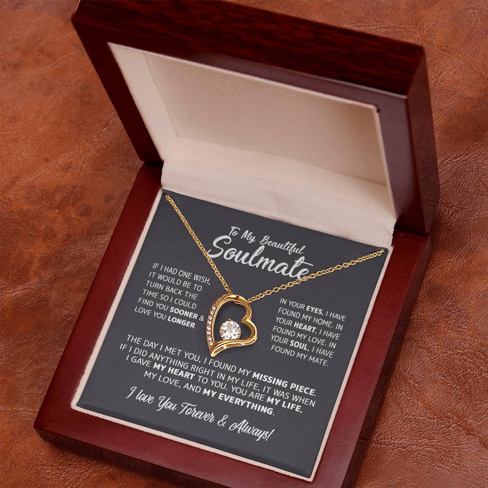 To My Beautiful Soulmate - In Your Eyes, I Have Found My Home Forever Love Necklace