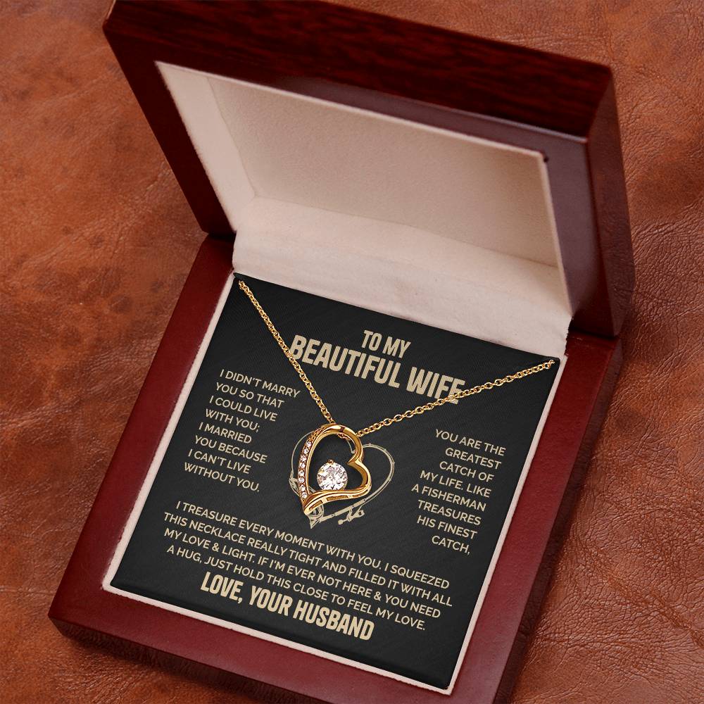 Beautiful Wife Heart Necklace Love Husband Forever Love Necklace