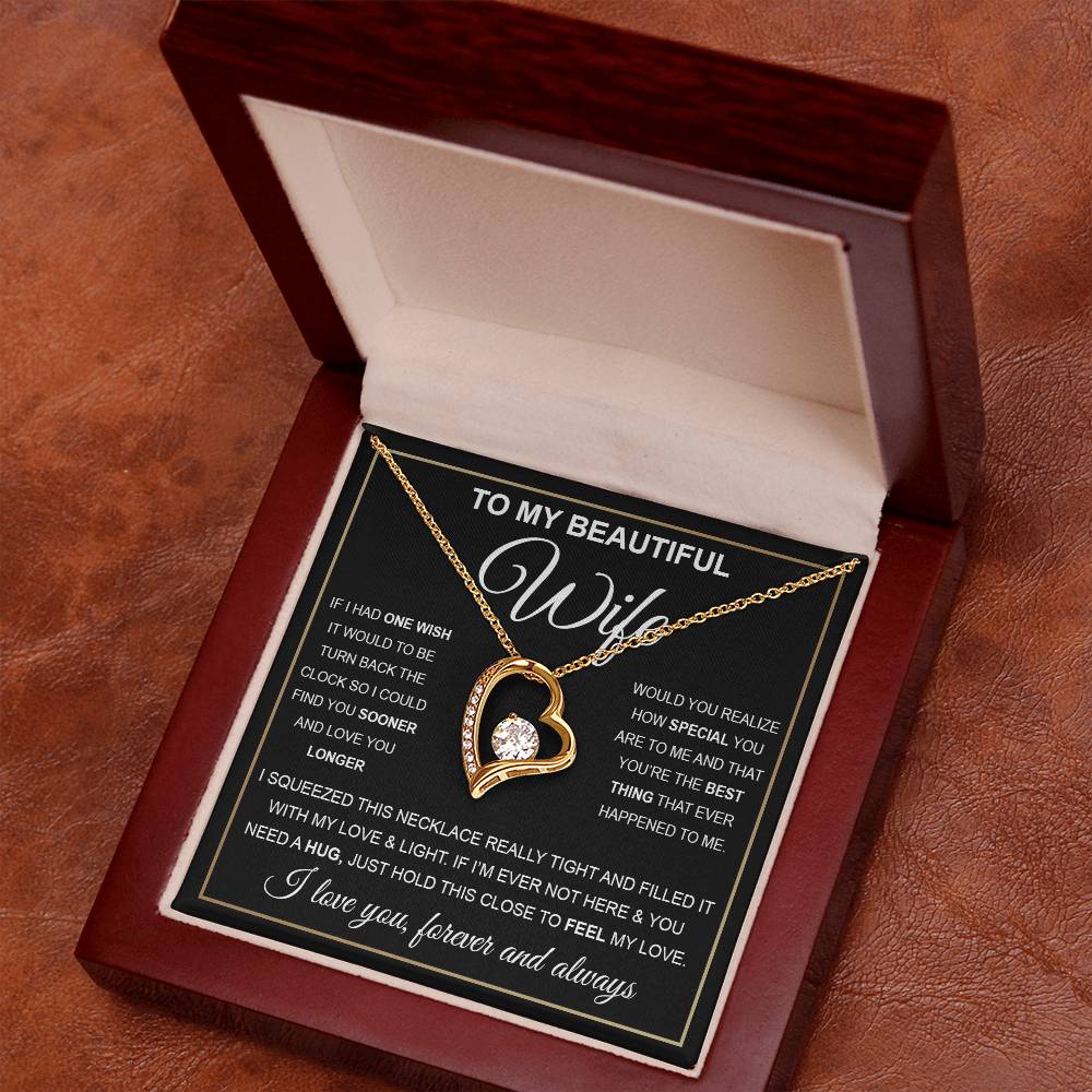 To My Beautiful Wife Gift Set Forever Love Necklace