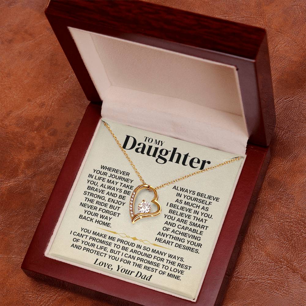 To My Daughter - Love Dad - Necklace Gift Set - Ss318 Forever Love Necklace