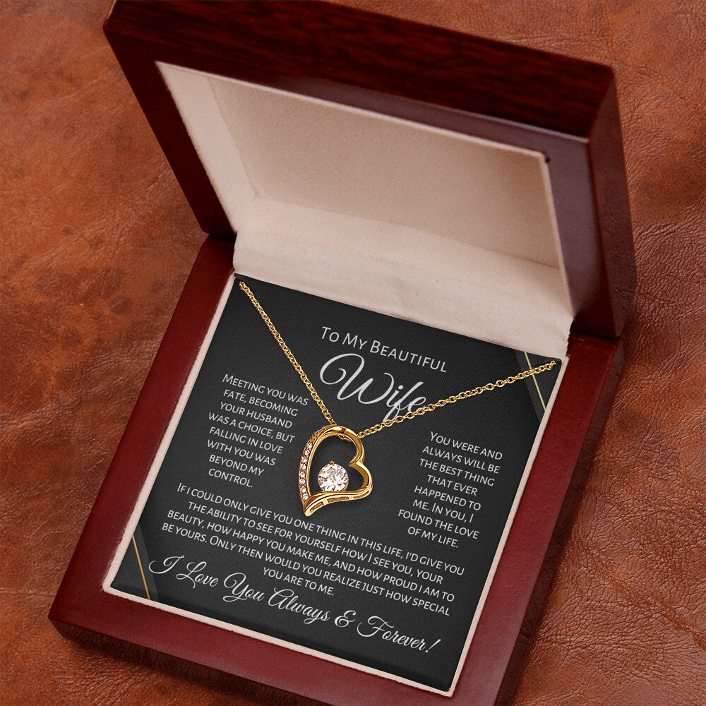 To My Beautiful Wife - One Thing - Forever Love Necklace