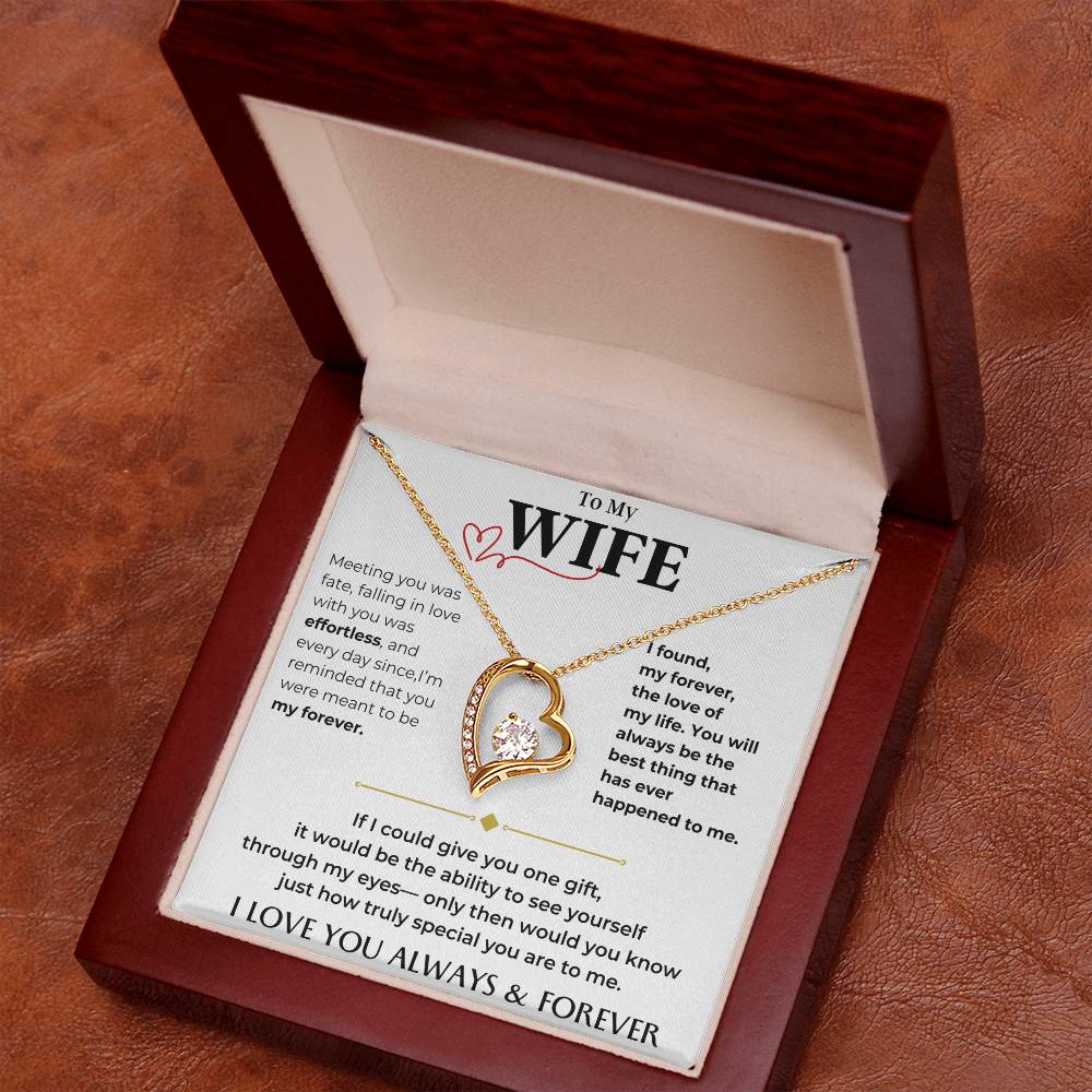 To My Beautiful Wife, I Love You Always & Forever - Forever Love Necklace