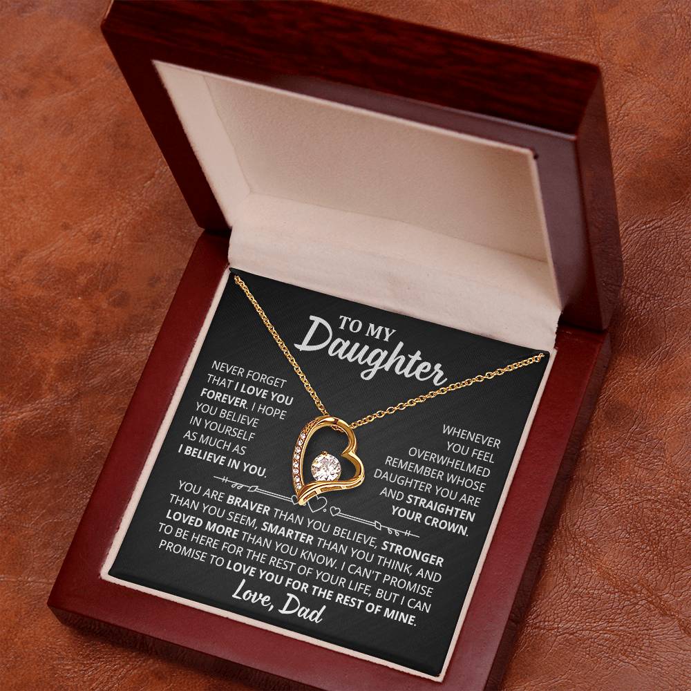 To My Daughter - I Hope You Believe In Yourself As Much As I Believe In You Forever Love Necklace