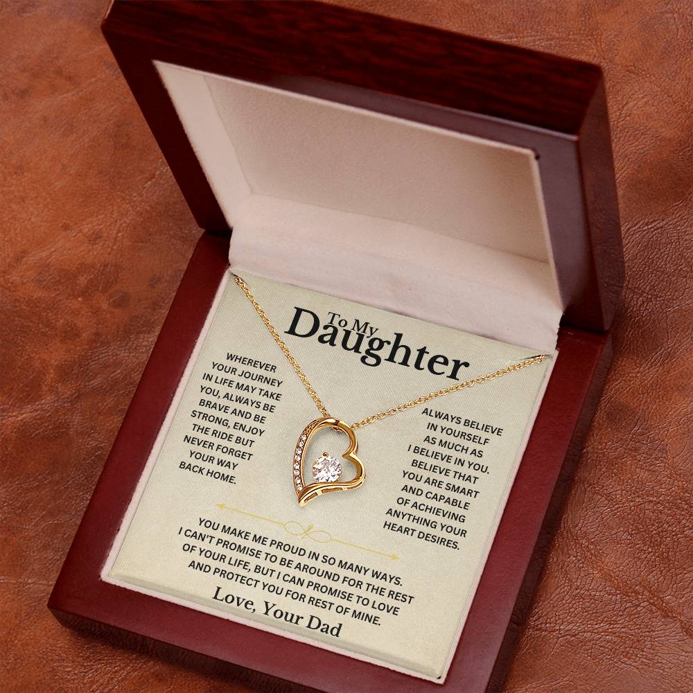 To My Daughter - Love Dad - Necklace Gift Set Forever Love Necklace