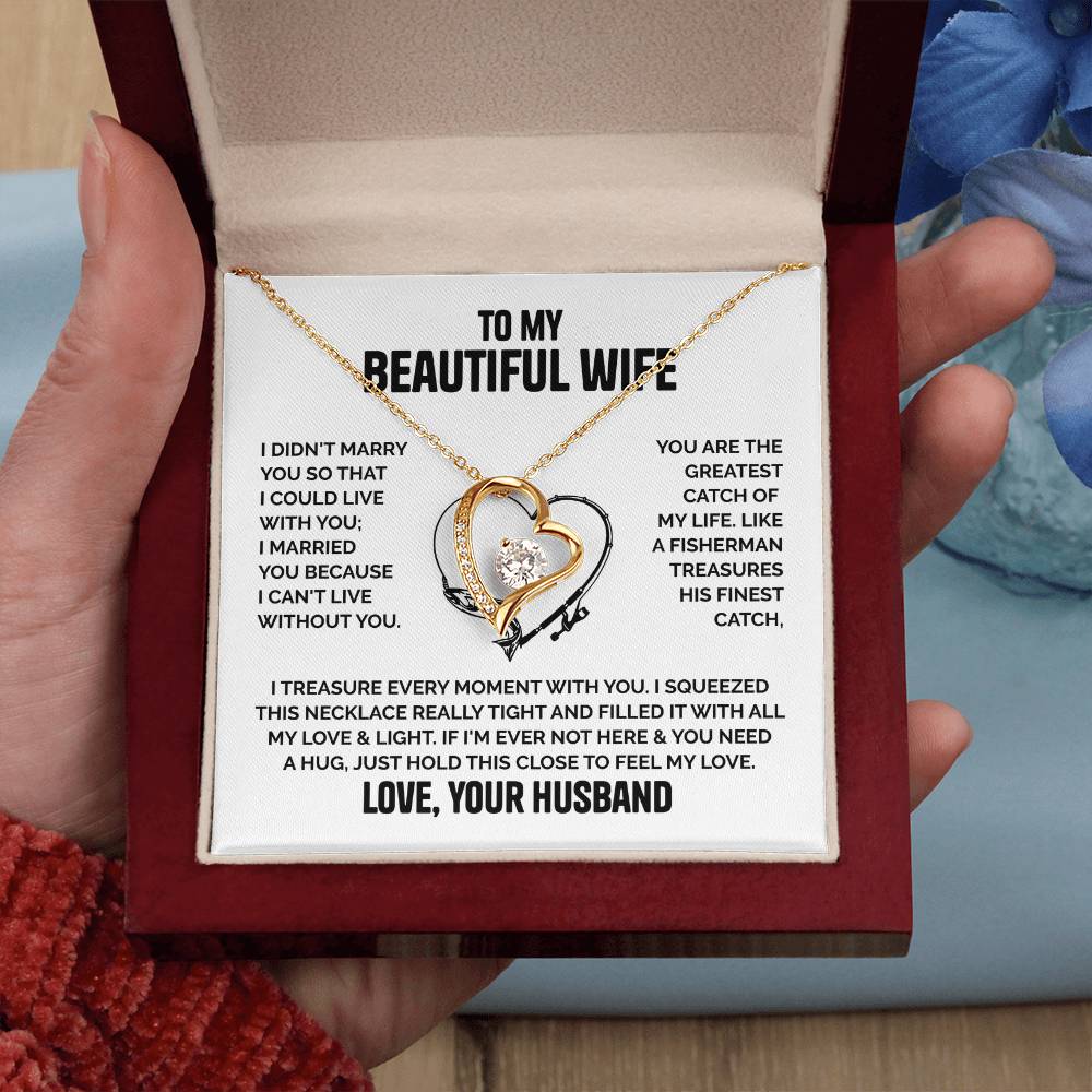 Wife Heart Necklace Love Husband Forever Love Necklace