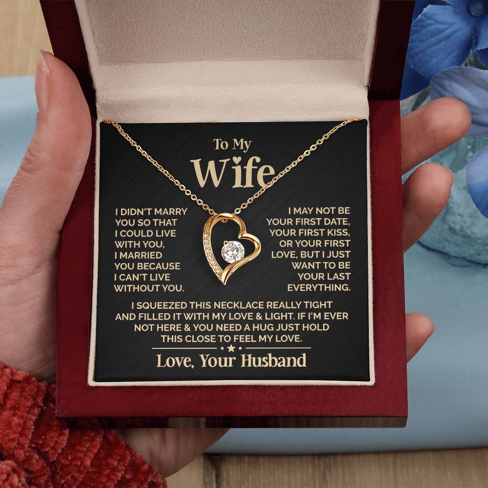 To My Beautiful Wife Heart Necklace Forever Love Necklace