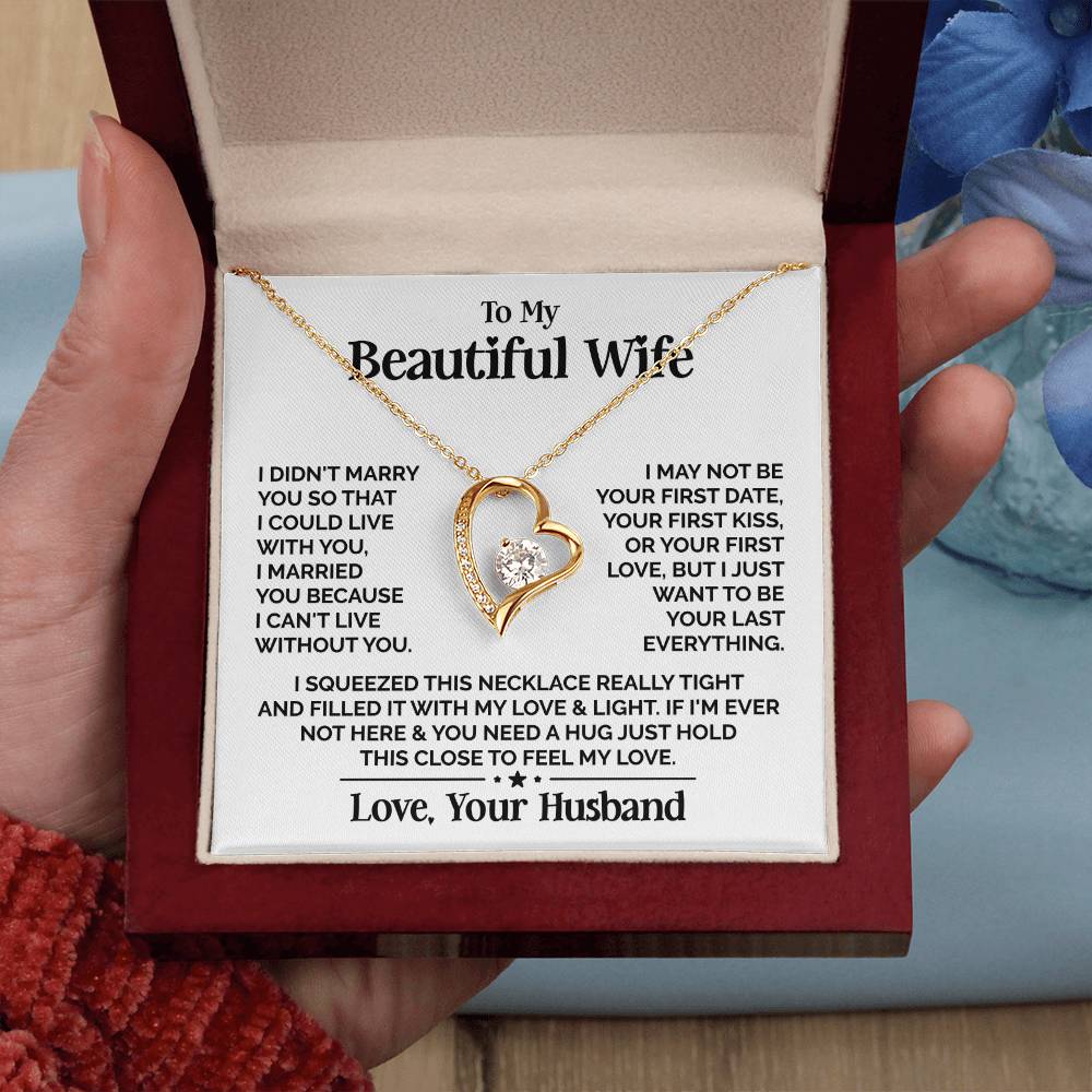 Heart Necklace - My Beautiful Wife Forever Love Necklace
