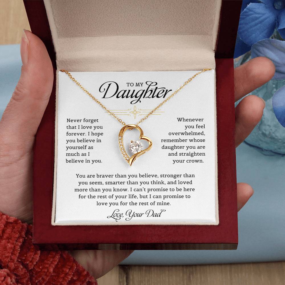 To My Daughter Never Forget That I Love You - Forever Love Necklace Forever Love Necklace
