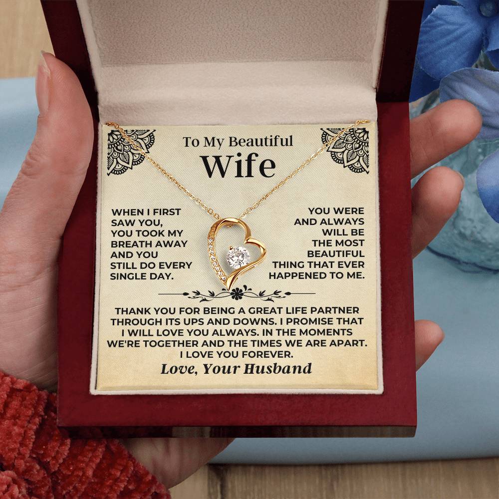 To My Beautiful Wife - Forever Love Gift Set - Ss545 Forever Love Necklace