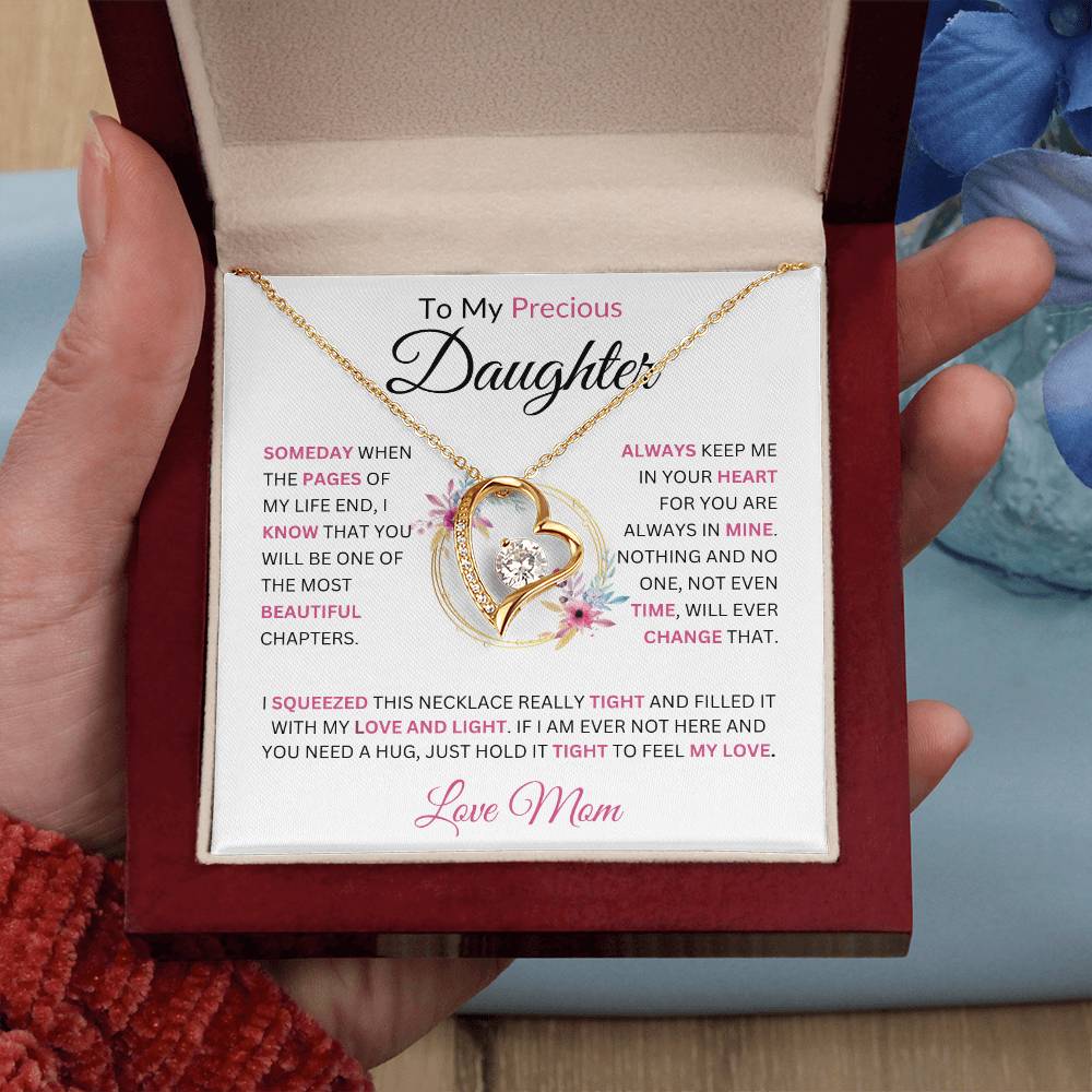 To My Precious Daughter Someday When The Pages Love Mom Necklace Forever Love Necklace