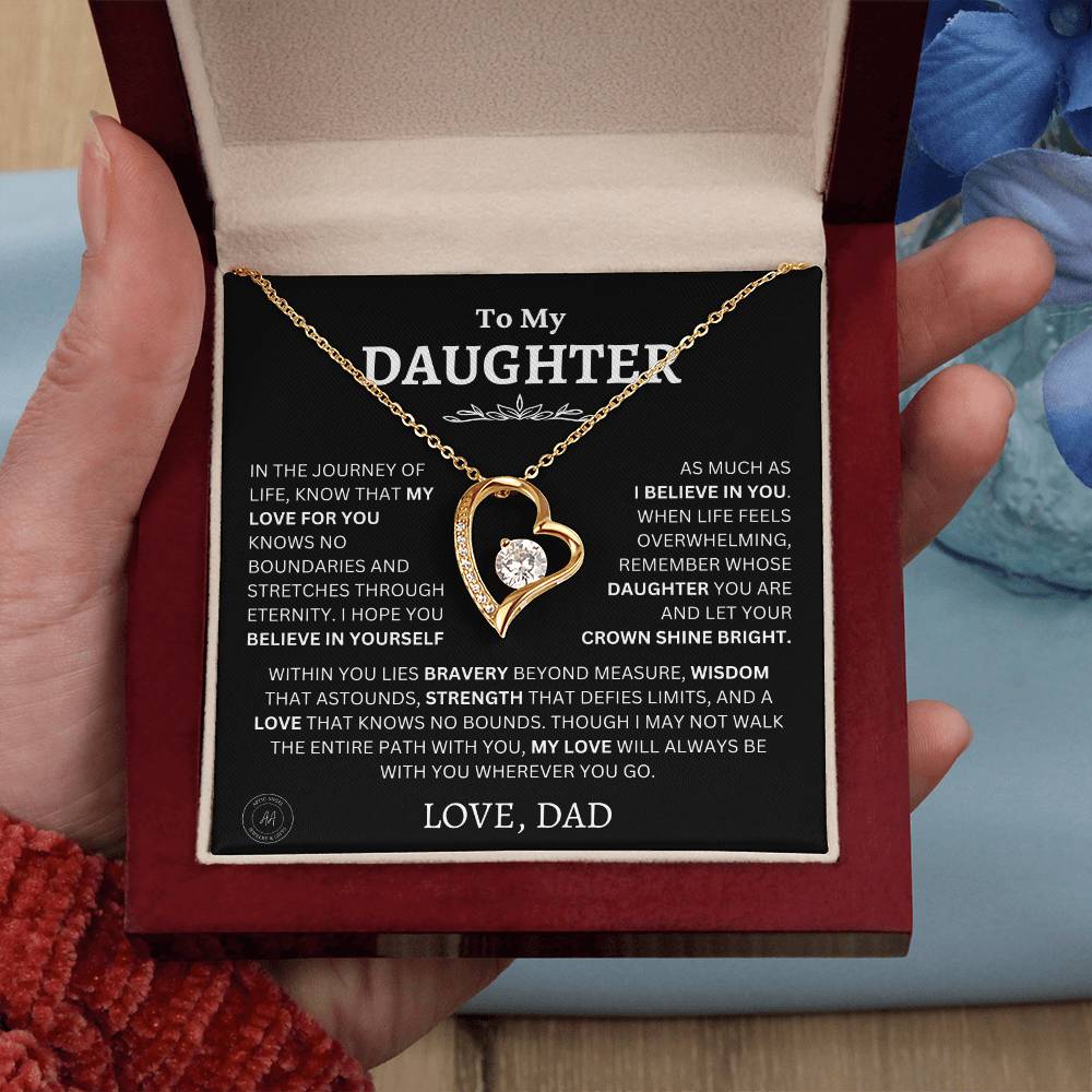 Gift For Daughter From Dad Let Your Crown Shine Bright Necklace Forever Love Necklace