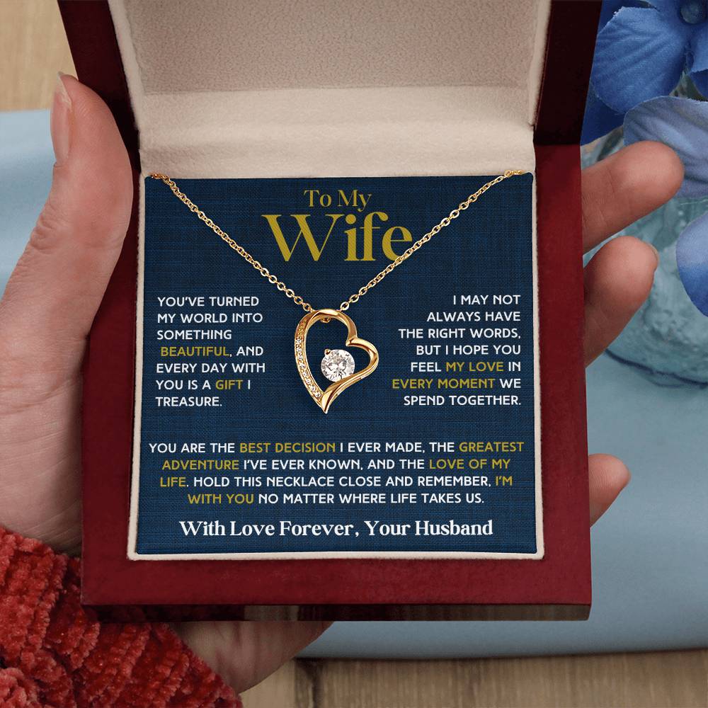 To My Wife - Forever Love Necklace & Earring Set - You Are My Treasure Forever Love Necklace
