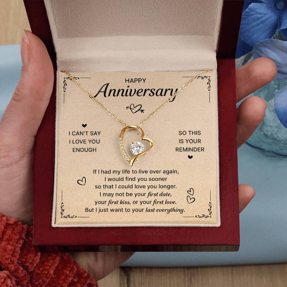 Happy Anniversary Last Everything Forever Love Necklace Forever Love Necklace