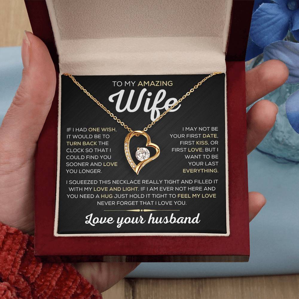 To My Amazing Wife One Wish Forever Love Necklace Forever Love Necklace