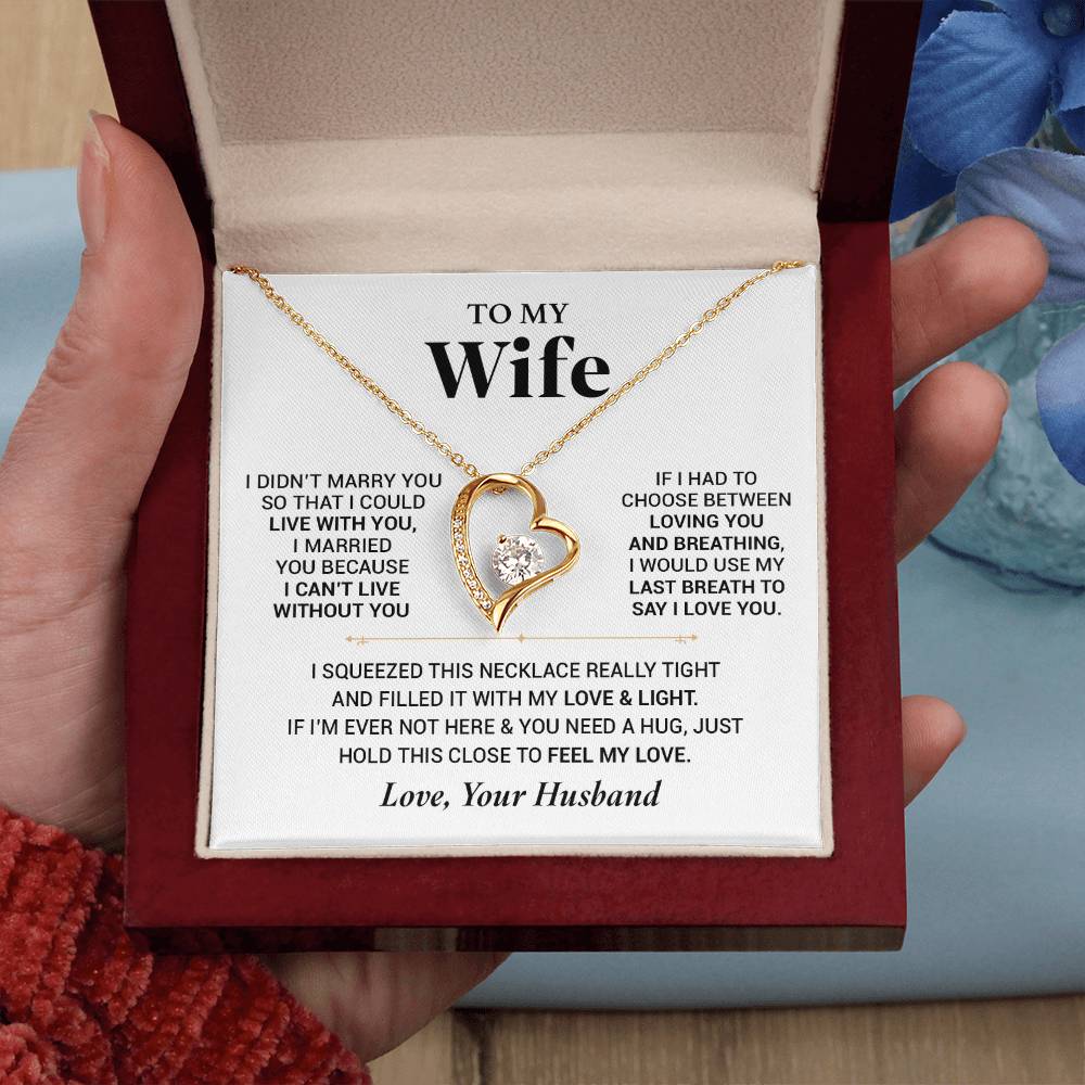 To My Wife Necklace, Christmas Gift For Wife, Christmas Gifts For Her, Wife Gift Forever Love Necklace
