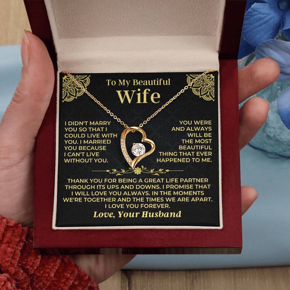To My Beautiful Wife - Forever Love Gift Set - Ss526 Forever Love Necklace