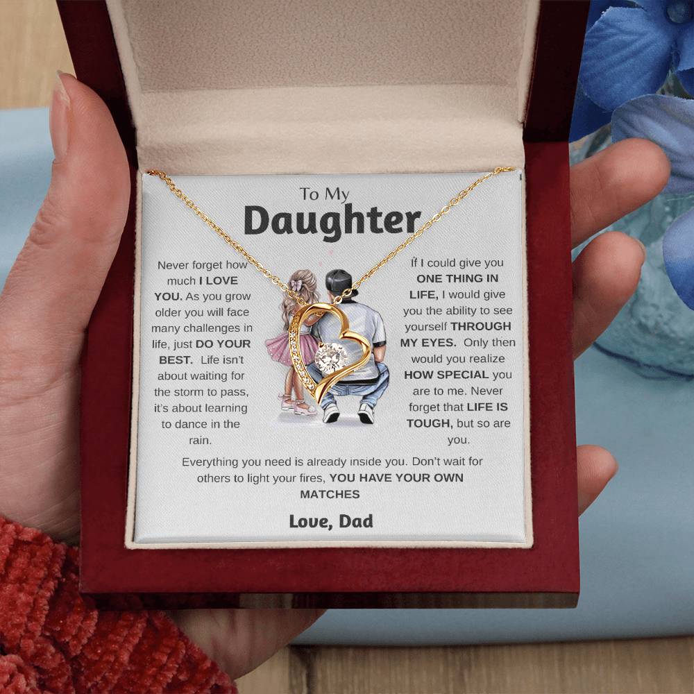 To My Daughter Just Do Your Best Forever Love Necklace Forever Love Necklace