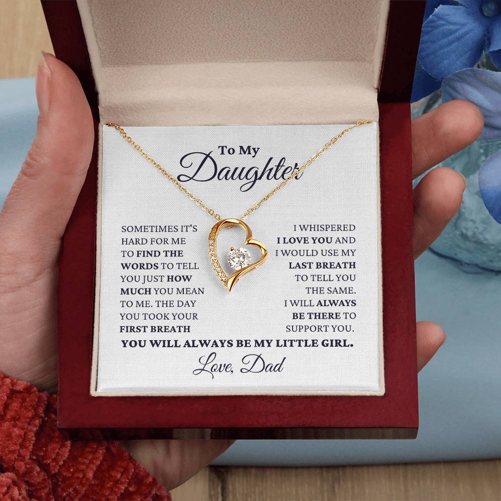 Gift For Daughter My Little Girl Necklace Forever Love Necklace