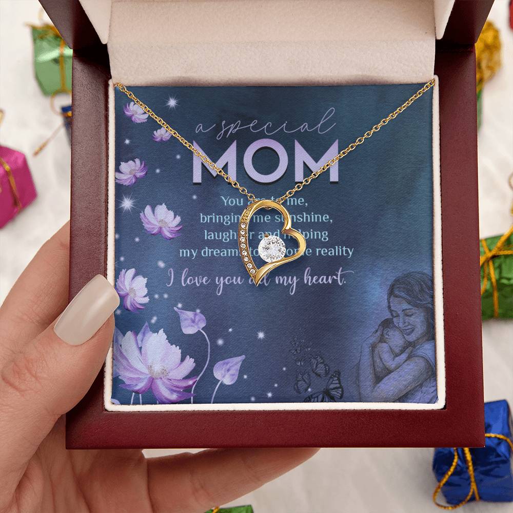 To My Mom Mother Necklace Gift For Mother Xmas Christmas Customize Gift To My Mom Forever Love Necklace