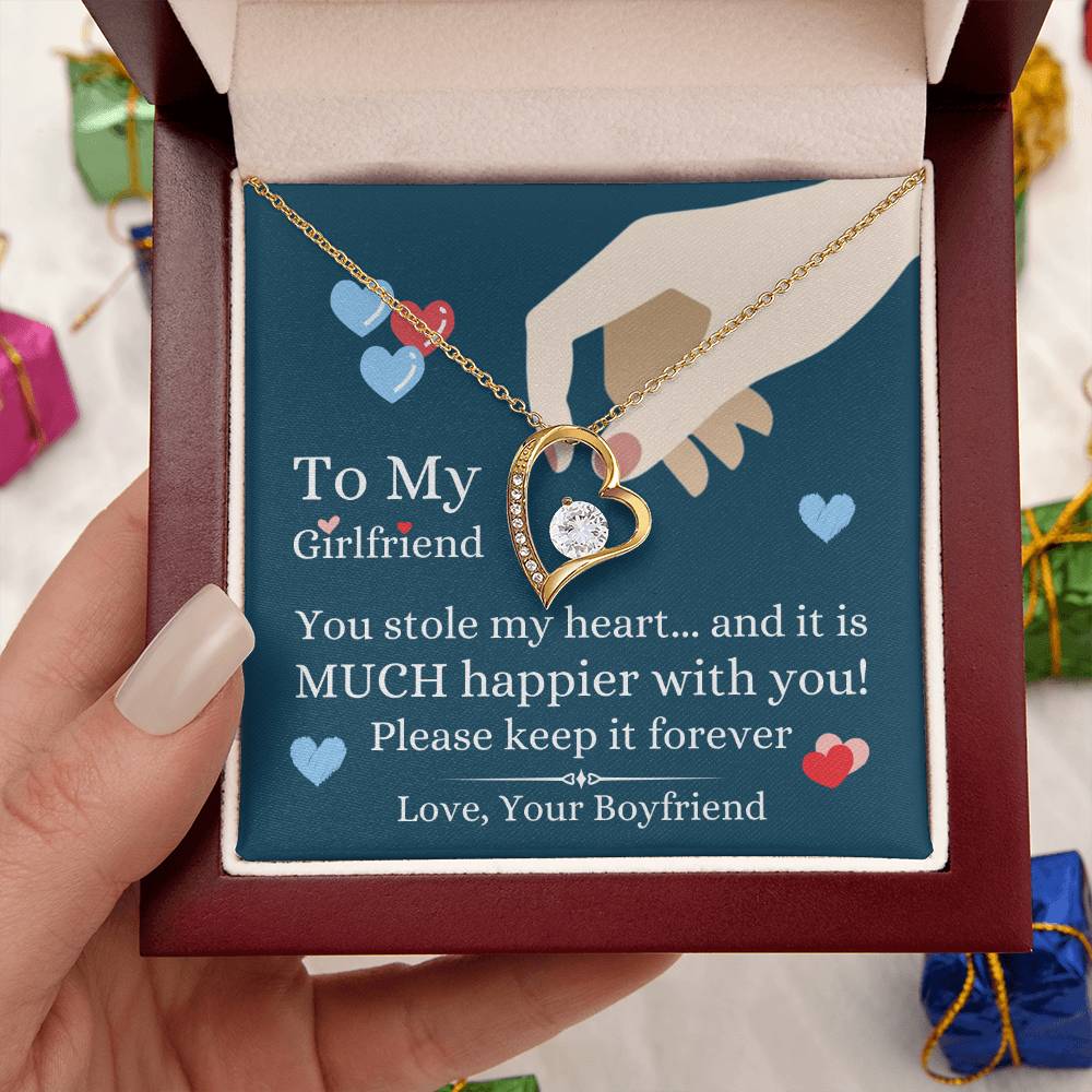 To My Girlfriend You Stole My Heart Necklace 1 Forever Love Necklace