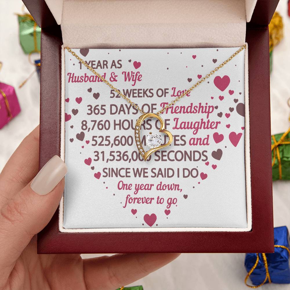 1st Anniversary Gift For Husband And Wife 1st Anniversary Gifts Forever Love Necklace
