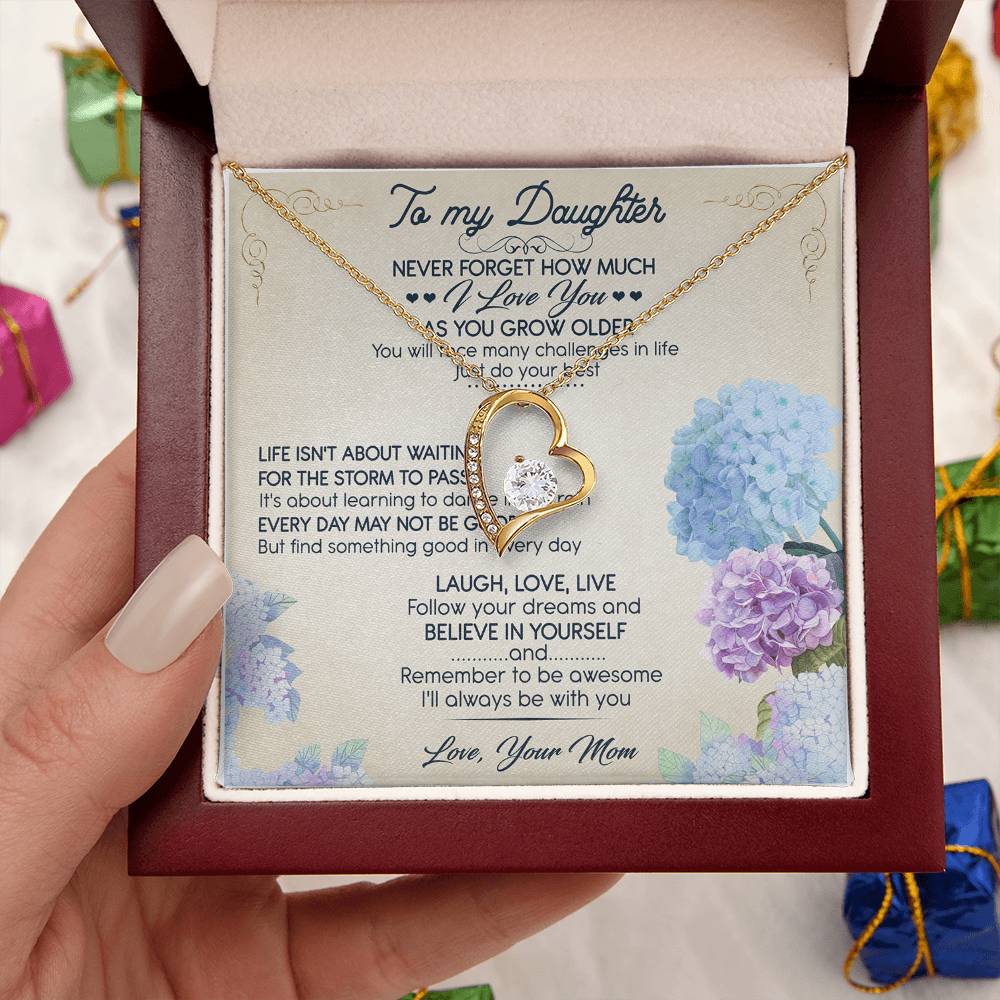 To My Daughter I Love You Anniversary Lovingly Mom Birthday Gift Daughter Graduation Gift Grown Up Daughter Daughter Birthday Forever Love Necklace