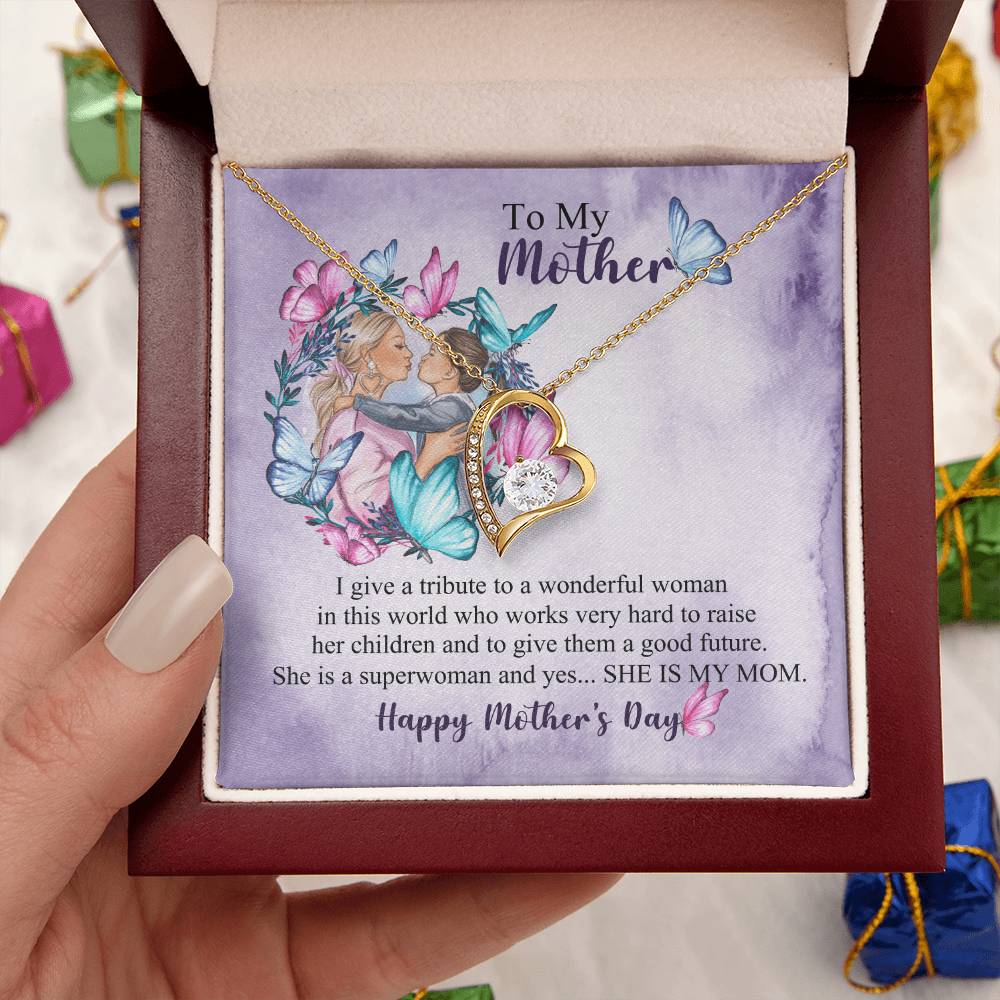 Happy Mother's Day - Tribute To Mom - From Daughter - Forever Necklace Forever Love Necklace