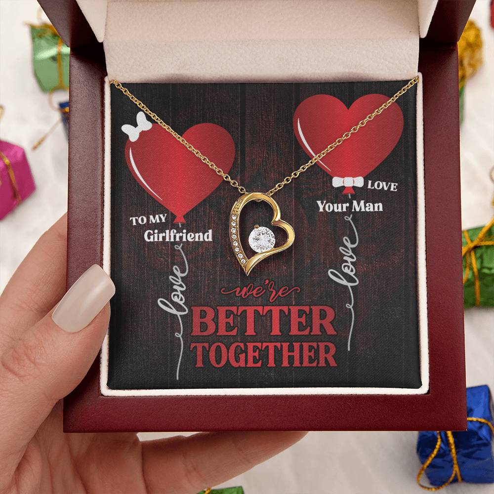 To My Girlfriend We're Better Together Forever Love Necklace
