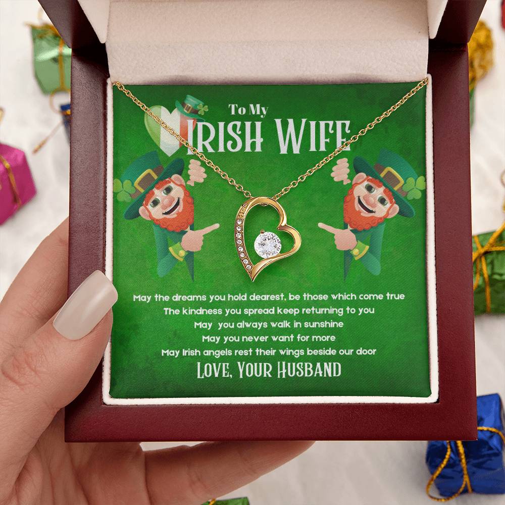 To My Irish Wife - St. Patrick's Day Forever Love Necklace Forever Love Necklace