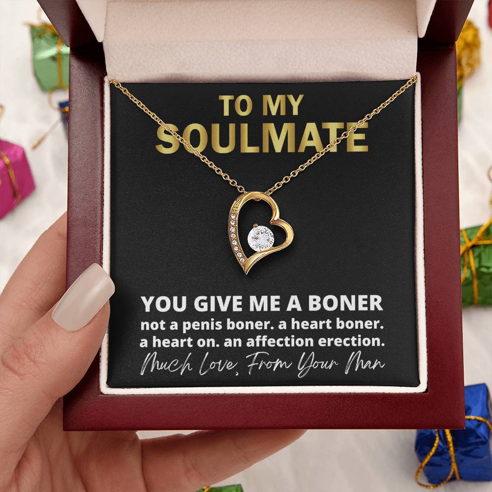 This Dazzling Forever Love Necklace ? You Give Me A Heart Boner An Affection Erection Pendant Necklace Funny & Sarcastic Love For Her Mature Gift Forever Love Necklace
