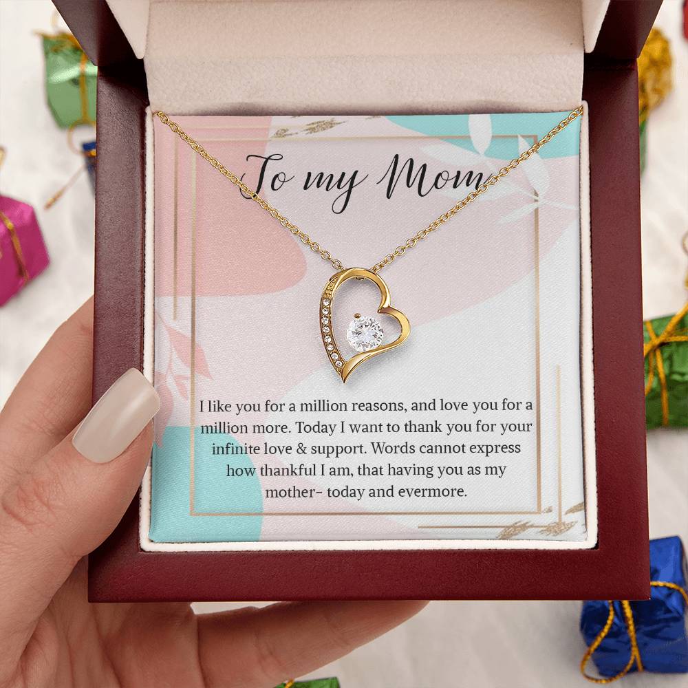 Necklace Gift For Mom To My Mom Necklace Gift For Mom Custom Mom Birthday Necklace Gift My Mom Jewelry Massage Box 1 Forever Love Necklace