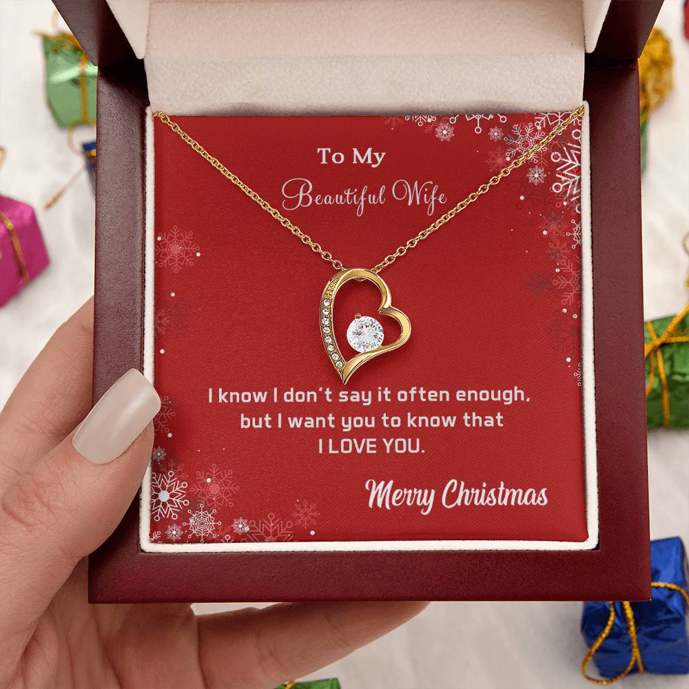To My Beautiful Wife I Love You Heart Necklace 1 Forever Love Necklace