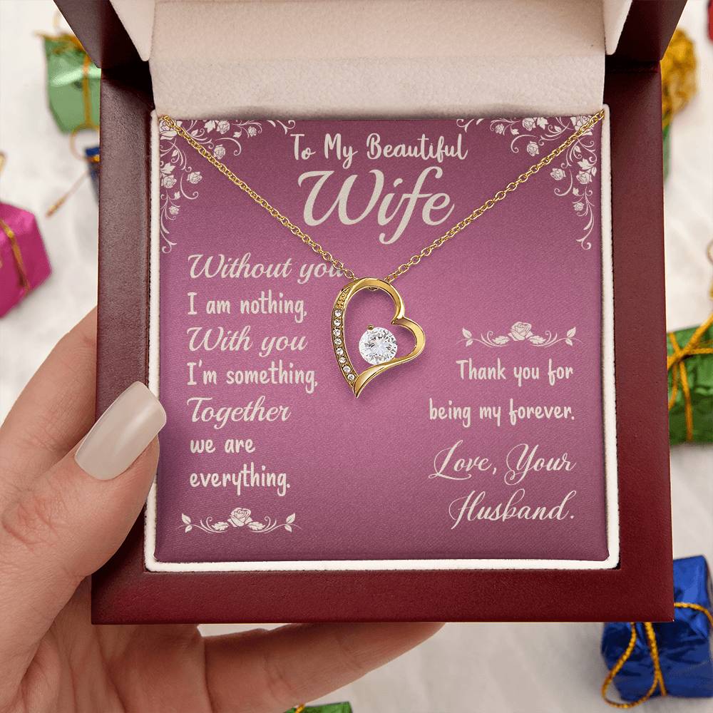 To My Wife Love Your Husband - Last Everything Necklace - To My Wife Necklace Anniversary Gift For Wife Forever Love Necklace