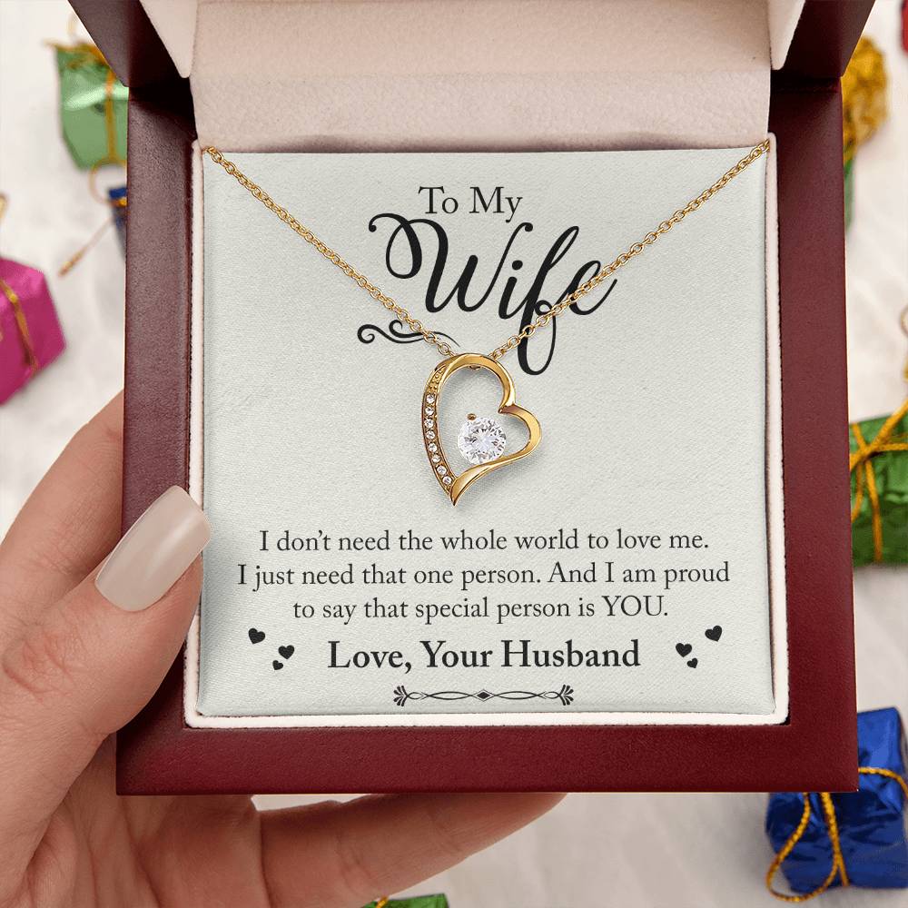 To My Wife - You're My Special Person - 925 Sterling Silver Pendant Forever Love Necklace