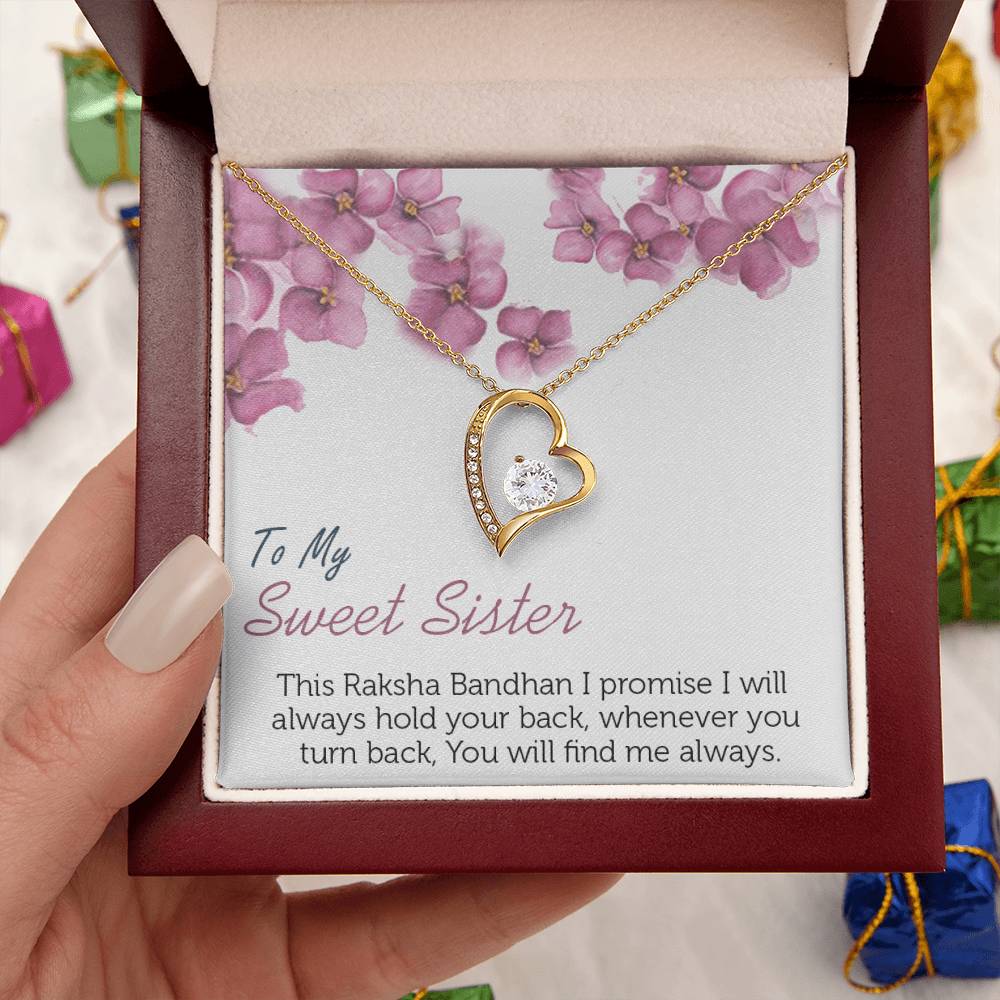 To My Sweet Sister - 925 Sterling Silver Pendant Forever Love Necklace