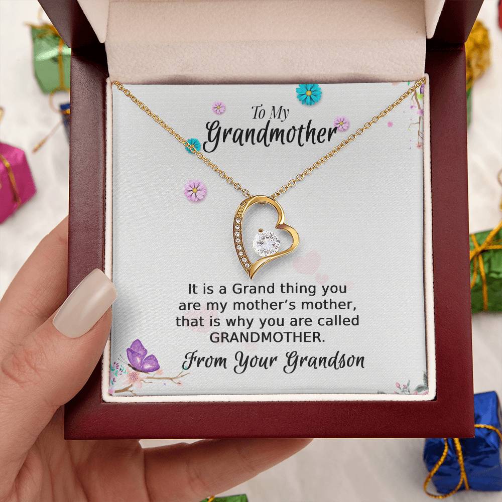 To My Grandmother From Your Grandson Necklace 1 Forever Love Necklace