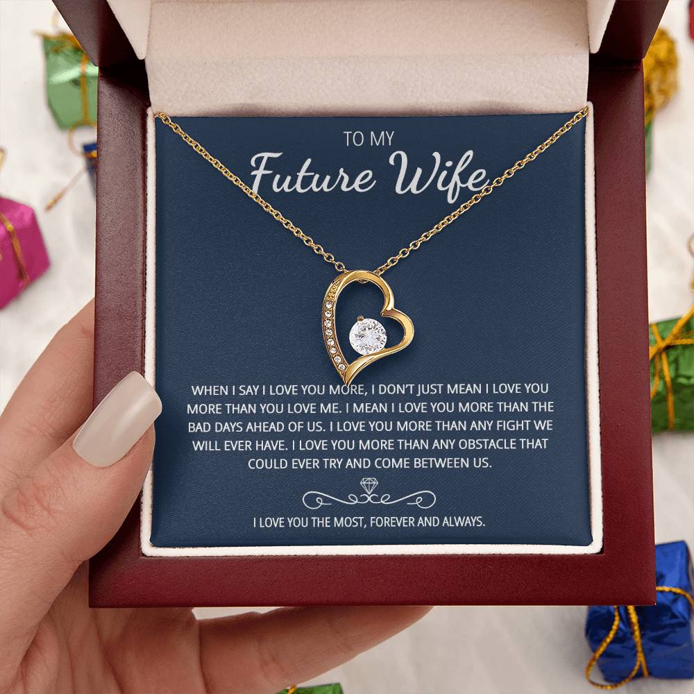 To My Future Wife Love You The Most Heart Necklace Customize Gift For Your Loving Wife! ?? Forever Love Necklace