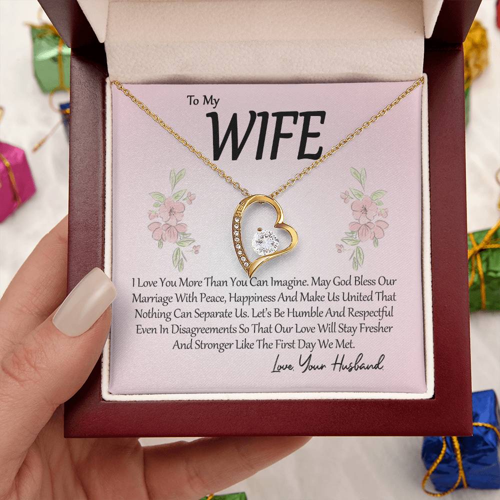 To My Wife I Love You More Forever Love Necklace