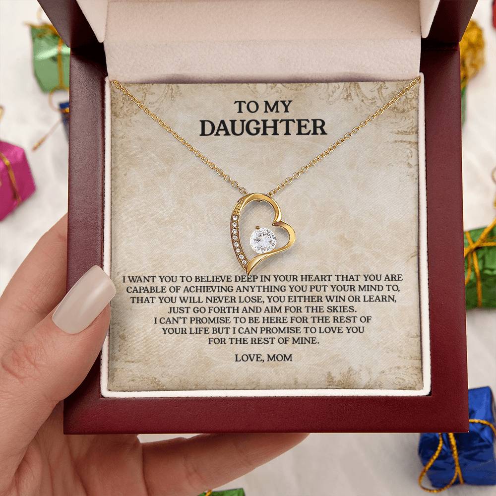 To My Daughter Love Mom Anniversary Lovingly Mom Birthday Gift Daughter Graduation Gift Grown Up Daughter Daughter Birthday Gift From Mom Forever Love Necklace