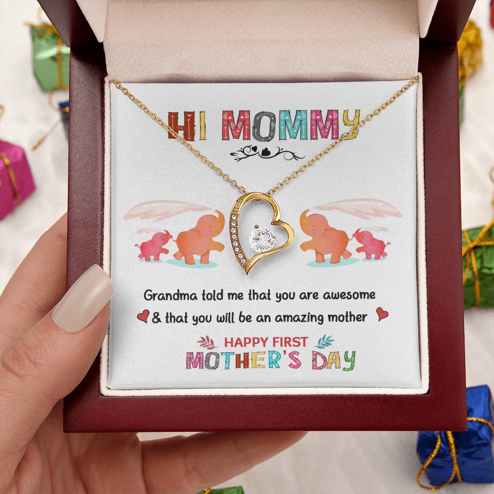 Hi Mommy Gift For First Time Mom Gift For Daughter Mother's Day Gift Mother's Day Necklace Mother's Day Present Forever Love Necklace