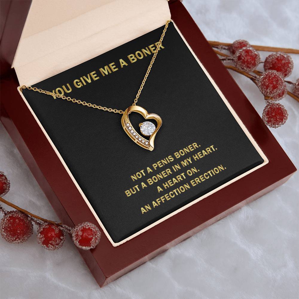 You Give Me A Heart Boner An Affection Erection Pendant Necklace Funny & Sarcastic Love For Her Mature Gift 1 Forever Love Necklace