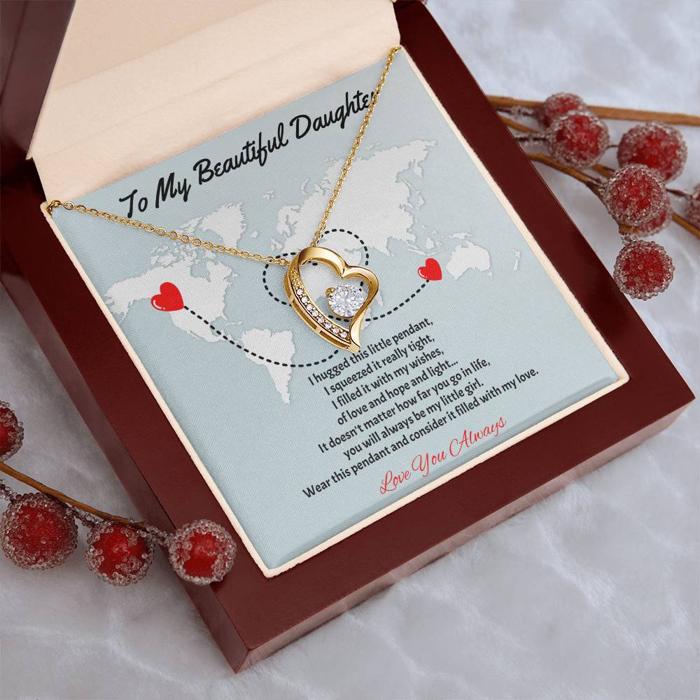 To My Beautiful Daughter Straighten Your Crown Necklace Mom Daughter Necklace Daughter Birthday Gift Daughter Graduation Gift Forever Love Necklace