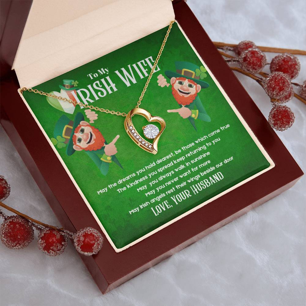 To My Irish Wife - St. Patrick's Day Forever Love Necklace Forever Love Necklace