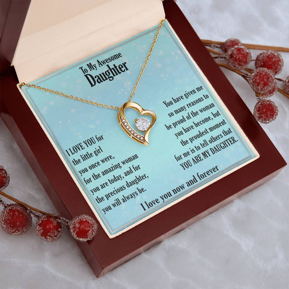 A Gift For Daughter Forever Love Necklace - Precious Daughter Forever Love Necklace